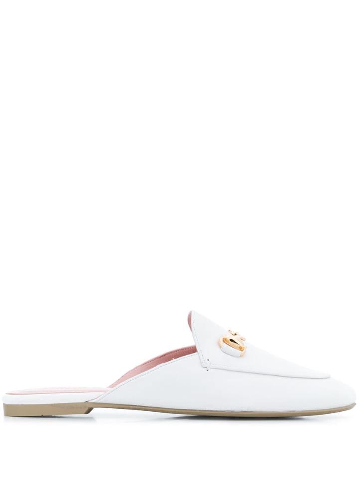 Pretty Ballerinas Horsebit Mules - White