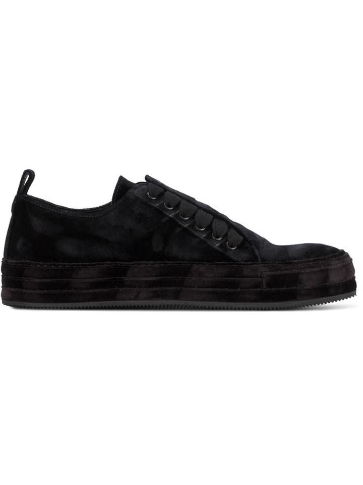Ann Demeulemeester Crushed Velvet Sneakers - Black