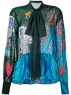 Mary Katrantzou - Surreal Pussy Bow Blouse - Women - Silk/polyester - 10, Silk/polyester