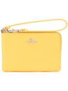 Coach - Small Wristlet Purse - Women - Leather - One Size, Yellow/orange, Leather