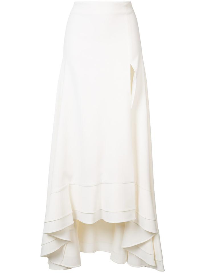 Jonathan Simkhai Front Slit Maxi Skirt, Women's, Size: 0, White, Silk/spandex/elastane/acetate/viscose
