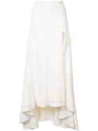 Jonathan Simkhai Front Slit Maxi Skirt, Women's, Size: 0, White, Silk/spandex/elastane/acetate/viscose