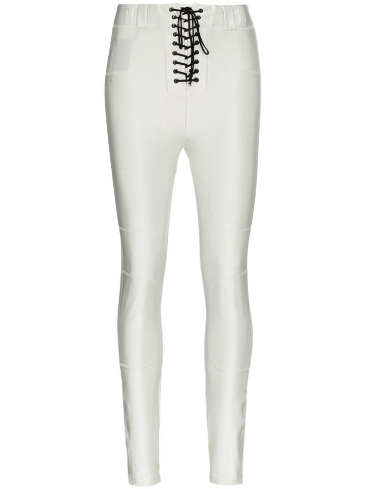 Unravel Project High Waisted Lace-up Skinny Trousers - Grey