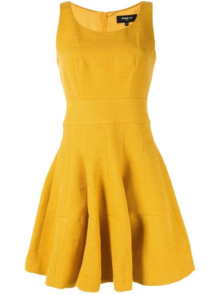Paule Ka Sleeveless Flared Dress - Yellow