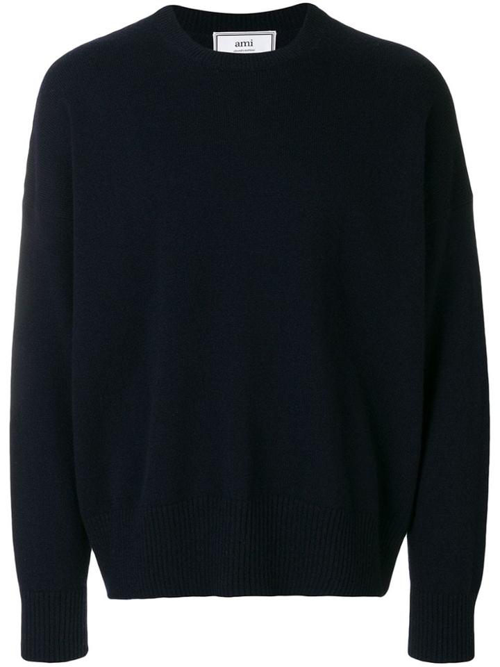 Ami Alexandre Mattiussi Crewneck Oversized Sweater - Blue