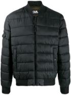Karl Lagerfeld Quilted Bomber Jacket - Black