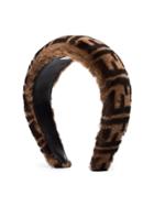 Fendi Fndi Brwn Shrlng Ff Logo Headbnd - Brown