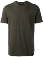 Neil Barrett Double V-neck T-shirt, Men's, Size: Small, Green, Cotton