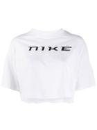 Nike Logo Print Cropped T-shirt - White