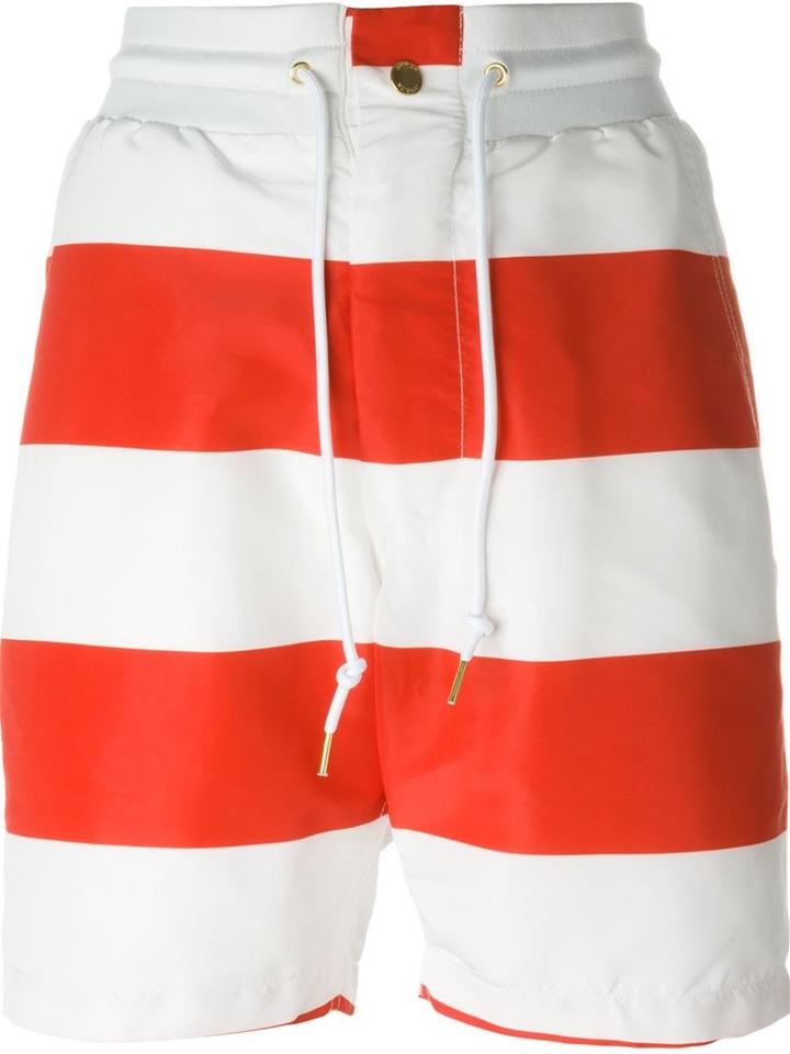 Joyrich 'usa Playboy' Striped Shorts, Women's, Size: Small, Red, Polyester