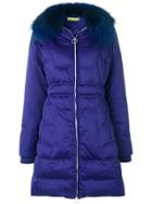 Versace Jeans Fur Trimmed Padded Coat - Pink & Purple