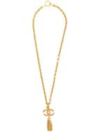 Chanel Pre-owned Tassel Cc Necklace - Gold