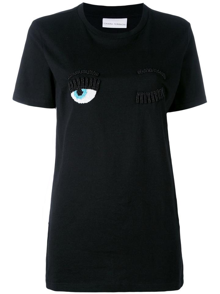 Chiara Ferragni 'flirting' T-shirt, Women's, Size: Medium, Black, Cotton