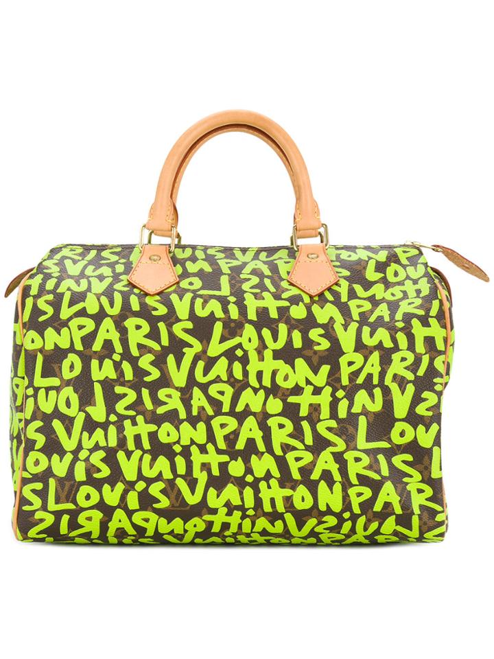 Louis Vuitton Vintage Speedy 30 Graffiti Tote - Brown