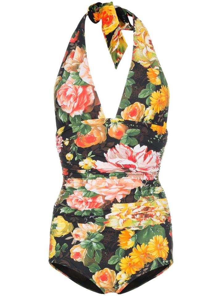 Dolce & Gabbana Rose Print All-in-one Swimsuit - Multicolour