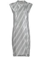Paco Rabanne Metallic Stripe Fitted Dress