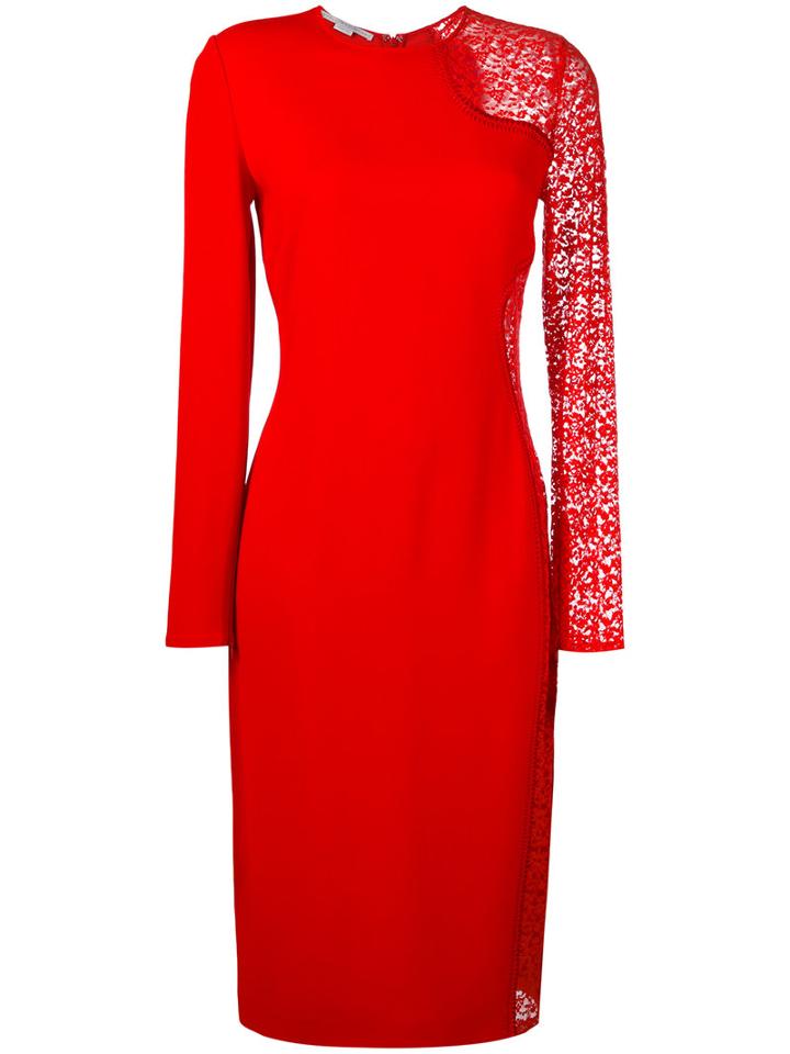Stella Mccartney - Fitted Dress - Women - Spandex/elastane/acetate/viscose - 40, Red, Spandex/elastane/acetate/viscose