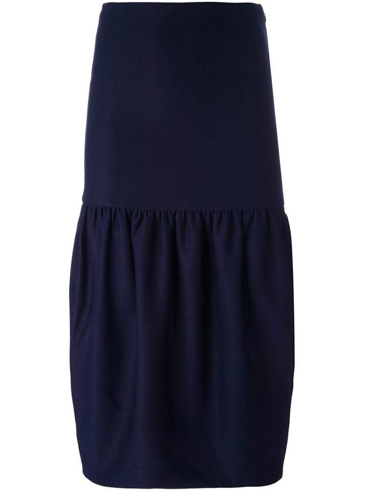 Victoria Beckham Bubble Hem Midi Skirt