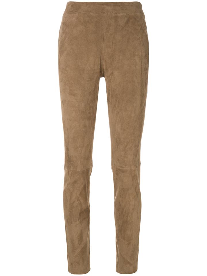 Fabiana Filippi Suede High Rise Leggings - Brown