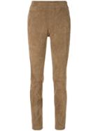 Fabiana Filippi Suede High Rise Leggings - Brown