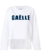 Gaelle Bonheur Denim Logo Sweatshirt - White