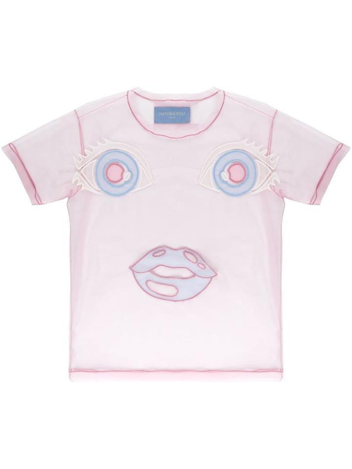 Viktor & Rolf Embroidered Sheer T-shirt - Pink