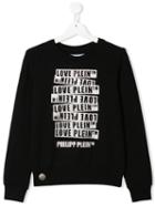Philipp Plein Junior Embellished Logo Sweater - Black