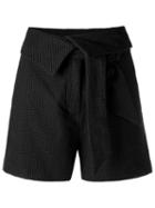 Giuliana Romanno Texturized Shorts, Women's, Size: 36, Black, Cotton