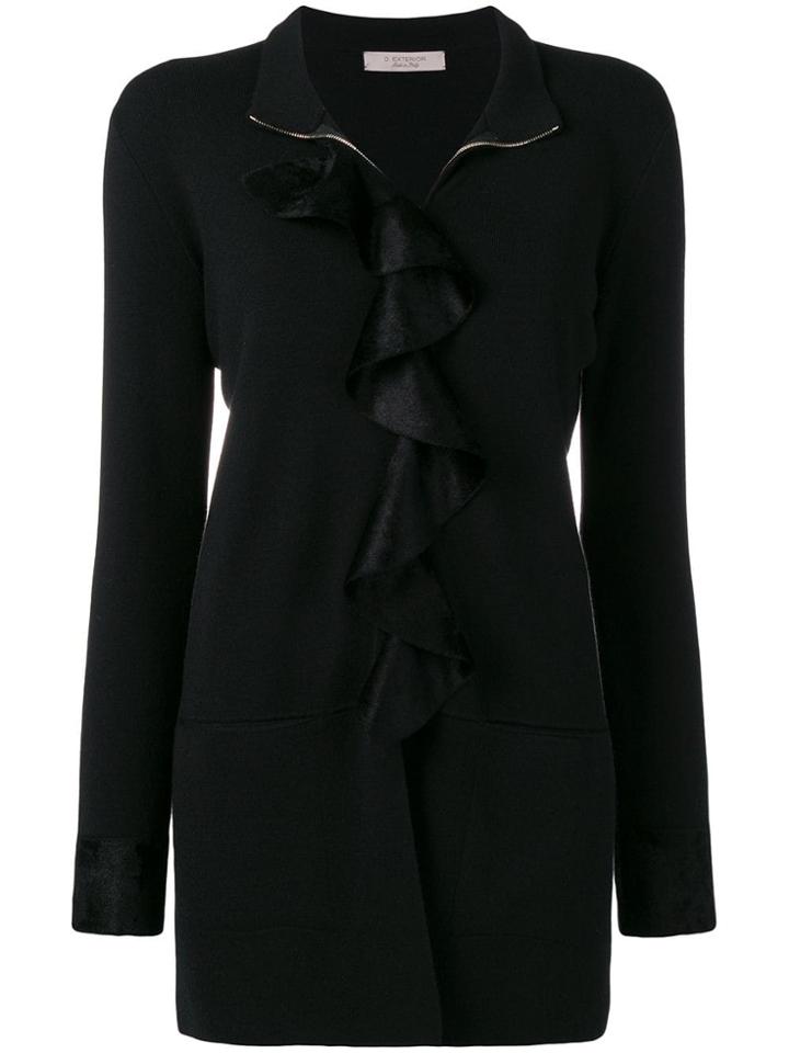 D.exterior Ruffle Trim Turtleneck Sweater - Black