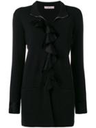D.exterior Ruffle Trim Turtleneck Sweater - Black