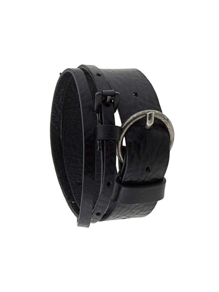 Ann Demeulemeester Wrap-around Belt Bracelet - Black