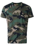 Valentino Rockstud Camouflage T-shirt, Men's, Size: Large, Green, Cotton