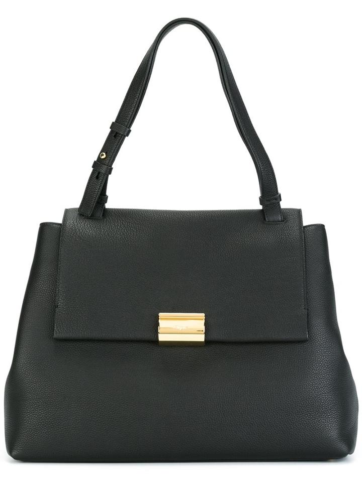 Salvatore Ferragamo Front Flap Tote, Women's, Black
