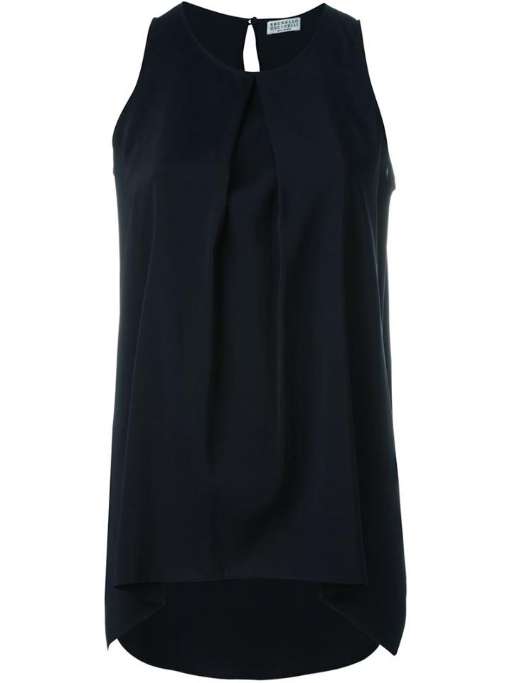 Brunello Cucinelli Box Pleated Front Loose Fit Top