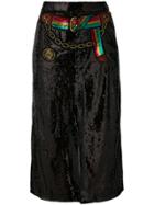 Marco De Vincenzo Sequined Split Skirt - Black