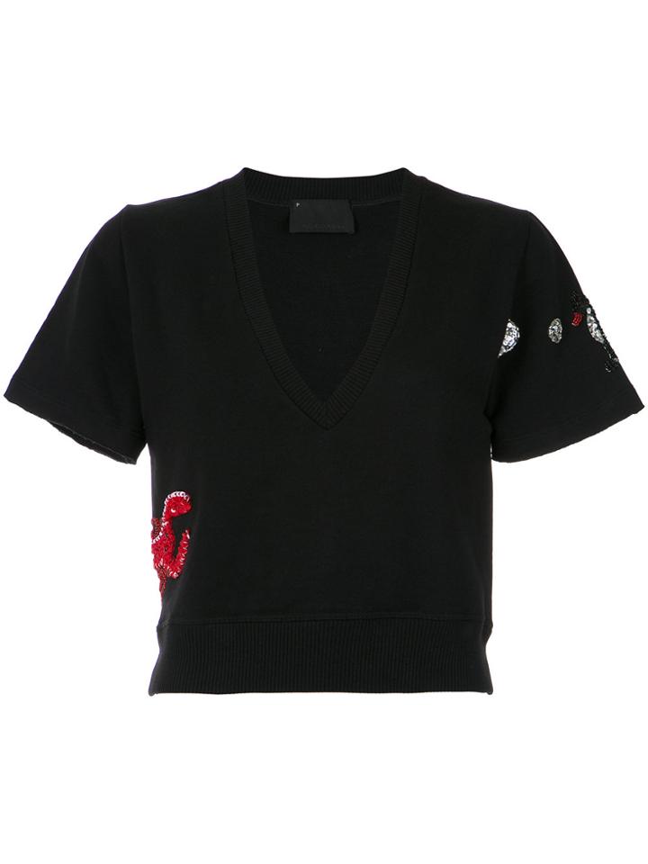 Andrea Bogosian Embroidered T-shirt - Black