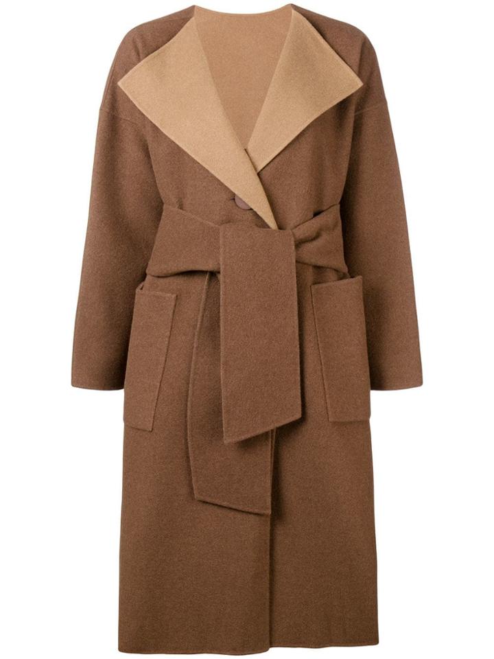Issey Miyake Wrap Coat - Brown