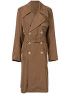 Yves Saint Laurent Pre-owned Double-breasted Trench Coat - Brown