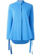 Strings Plain Shirt - Women - Cotton/spandex/elastane - 40, Blue, Cotton/spandex/elastane, Erika Cavallini