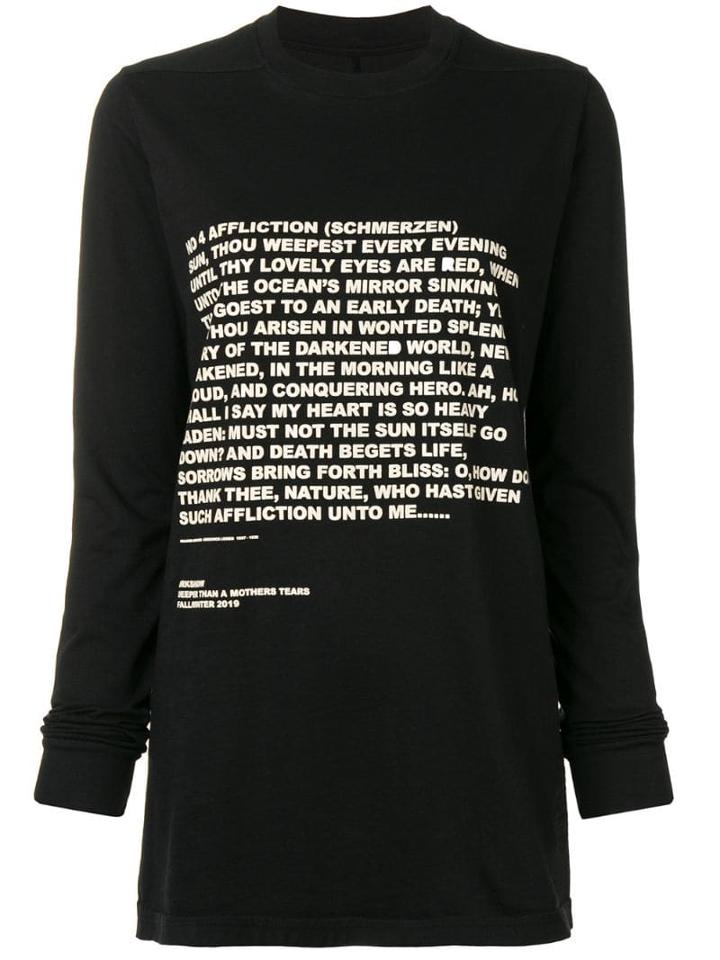 Rick Owens Drkshdw Slogan Print T-shirt - Black