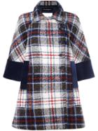 Rossella Jardini Checked Coat, Women's, Size: 38, Silk/cotton/polyamide/virgin Wool