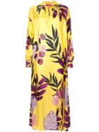 F.r.s For Restless Sleepers Floral Satin Shirt Dress - Yellow