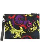 Versace Baroque Print Large Clutch Bag - Black