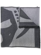 Alexander Mcqueen - 'big Skull' Knit Scarf - Men - Wool - One Size, Grey, Wool