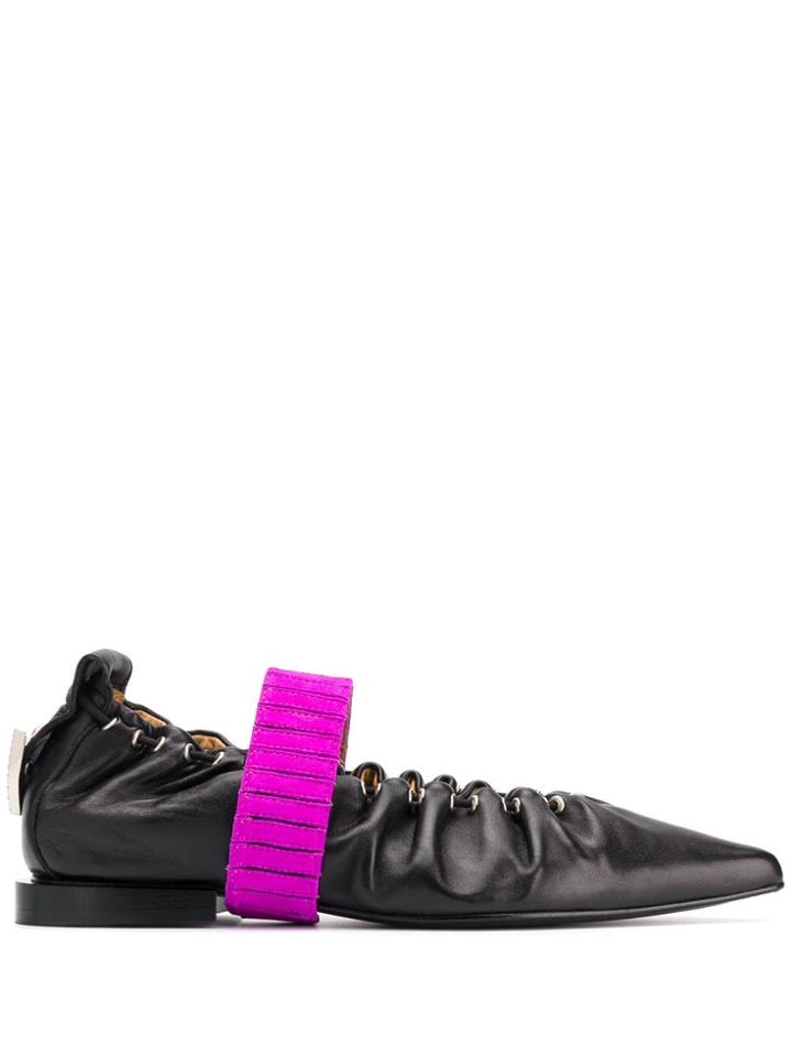Toga Pulla Drawstring Ballerinas - Black