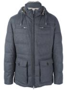 Brunello Cucinelli Hooded Coat, Men's, Size: Medium, Grey, Wool/silk/cashmere/polyamide