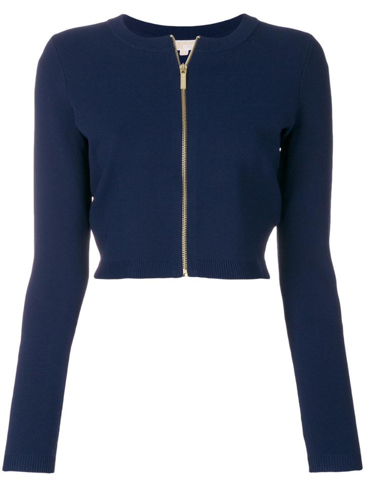 Michael Michael Kors Front Zipped Cardigan - Blue