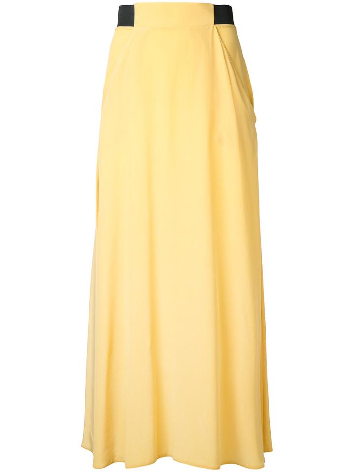 N Duo Pleated Skirt, Women's, Size: 36, Yellow/orange, Silk