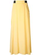 N Duo Pleated Skirt, Women's, Size: 36, Yellow/orange, Silk