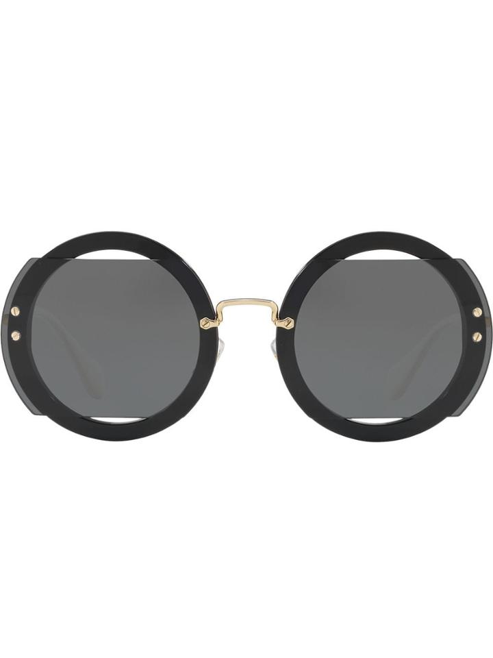 Miu Miu Eyewear Circle Sunglasses - Black